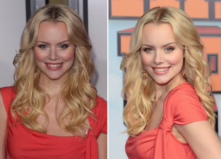 Helena Mattsson wearing her hair long with curls