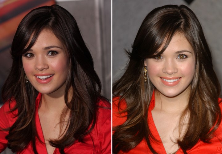 Nicole Anderson with long hair for a high school girl look