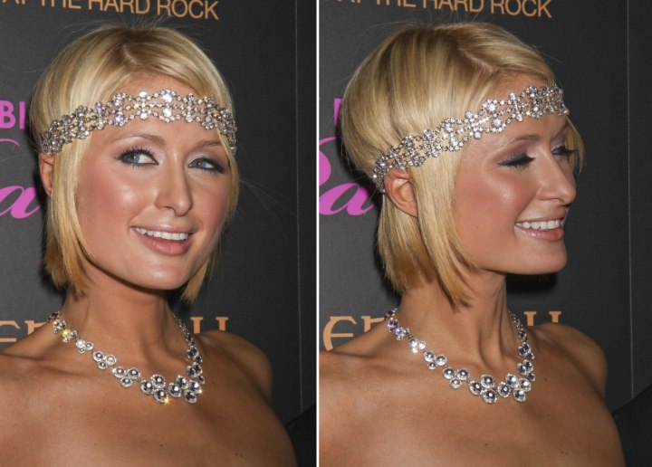 Paris Hilton - Short hair combined with a headband