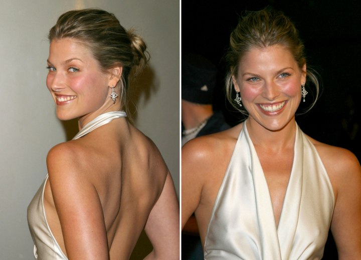 Ali Larter with her hair in an updo with a loose bun