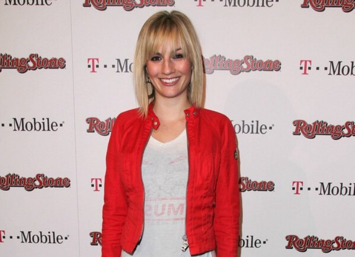 Alison Haislip look with a red jacket