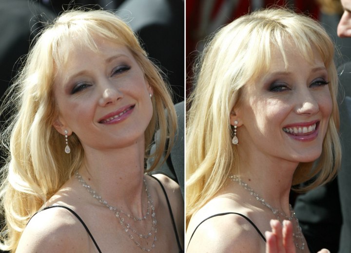 Anne Heche's long hairstyle with layers