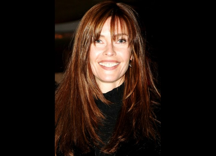 Carol Alt - Long hairstyle with angled sides
