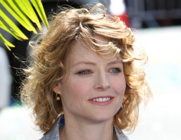 Jodie Foster sporting a hairstyle with curls