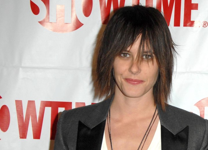 Hair Broadway on Katherine Moennig Wearing Her Hair Flat And Short