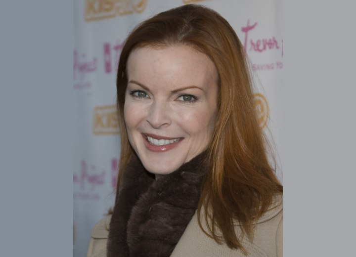 Marcia Cross with fiery red hair