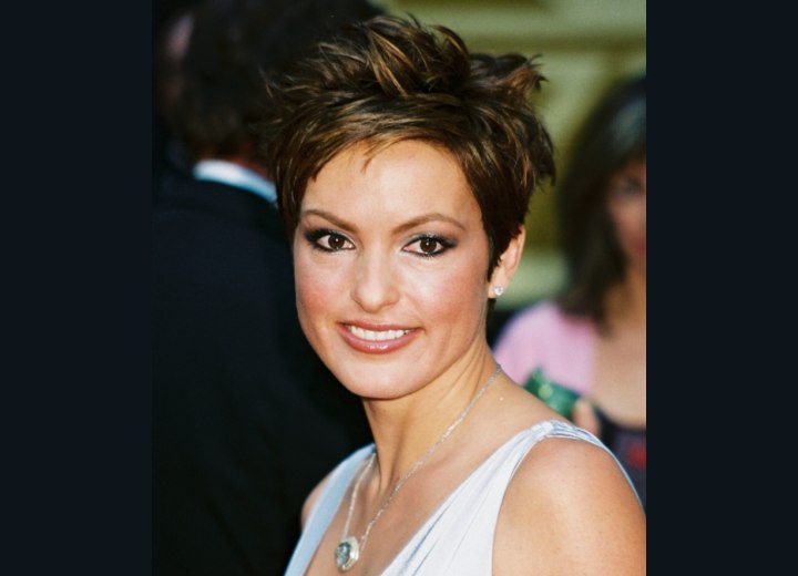 Short Choppy Haircut. Mariska Hargitay with very short hair