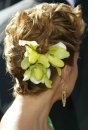 Mariska Hargitay with flower in her hair