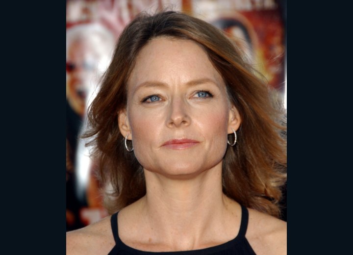 Jodie Foster with sweeping semi long hair