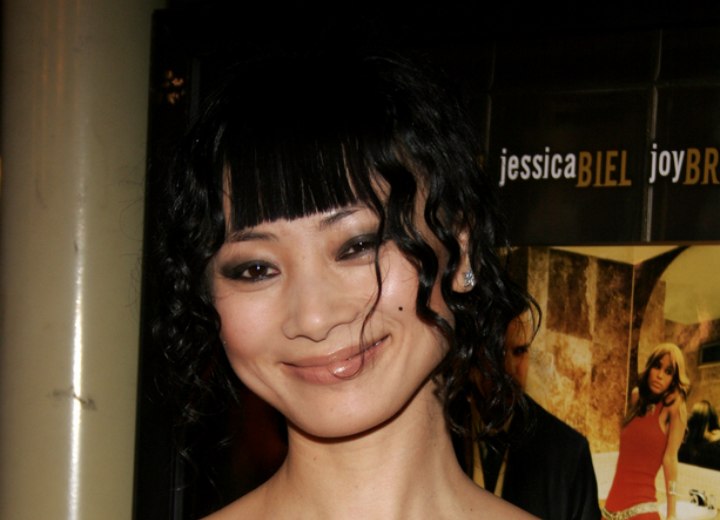 Bai Ling - Updo with straight bangs and curls