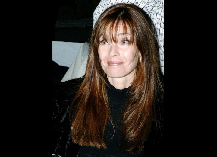 Carol Alt - Hairstyle with long textured bangs