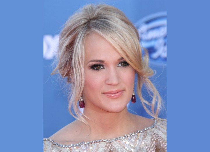 Updo with smooth side bangs - Carrie Underwood