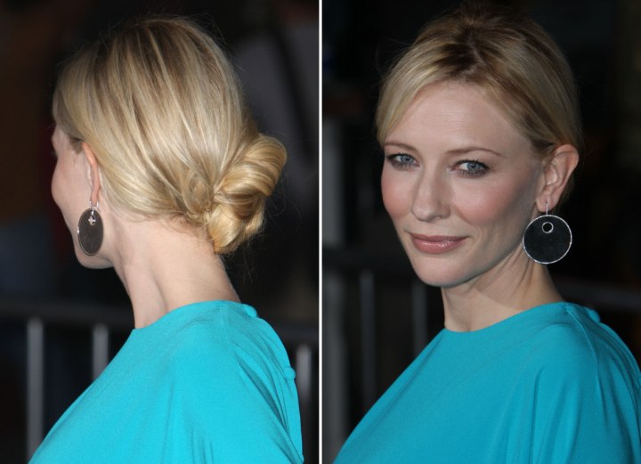 Back view of Cate Blanchett's knobbed chignon