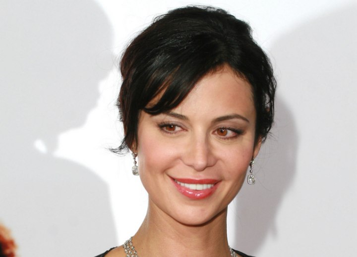 Catherine Bell - Updo with bangs and smooth hair