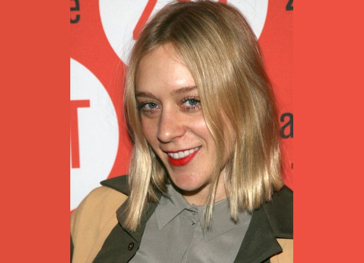 Chloë Sevigny - Simple bob hairstyle with bends upon the sides