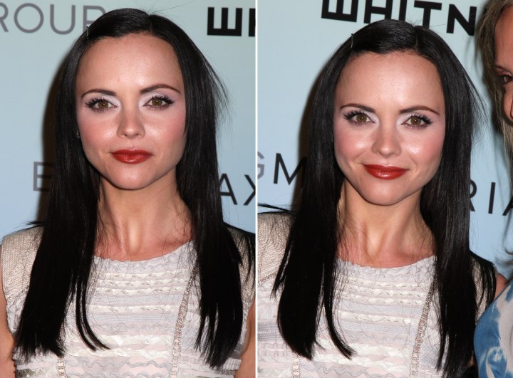 Long hairstyle with the hair off the forehead - Christina Ricci