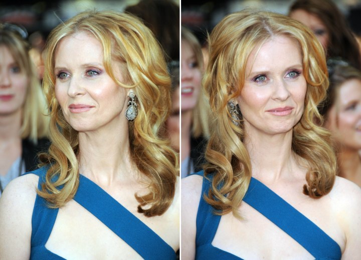 Cynthia Nixon with long hair