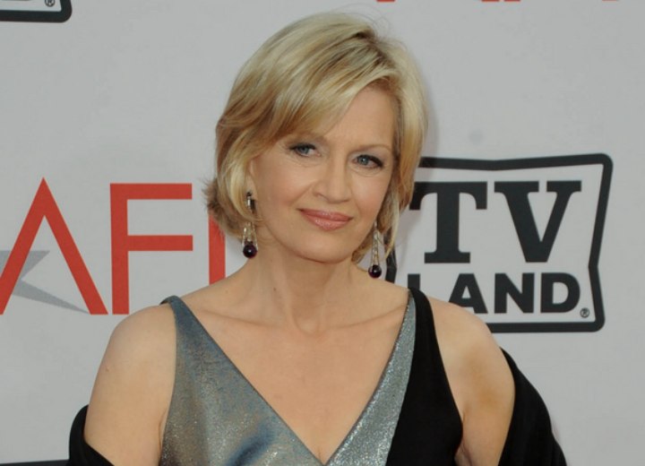 Easy to care for short hairstyle - Diane Sawyer