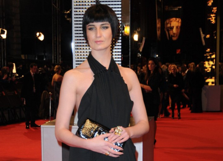 Erin O'Connor - Classic look with a 1930s bob and a long black dress