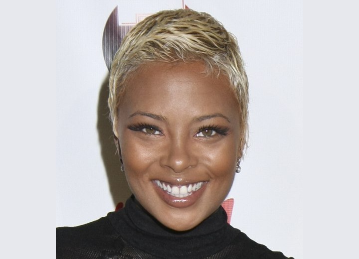 Eva Marcille with short and sexy blonde hair