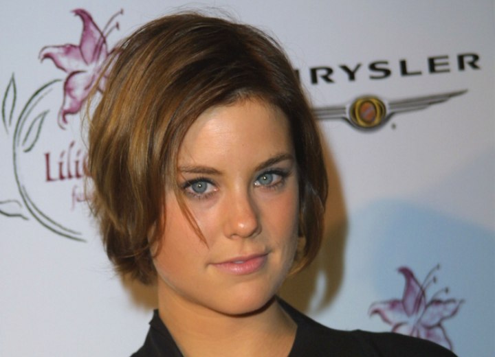 Ashley Williams - Playful short haircut with tapered nape and sides