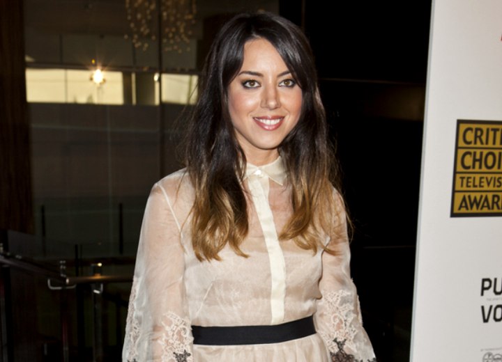 Aubrey Plaza's long and effortless hairstyle
