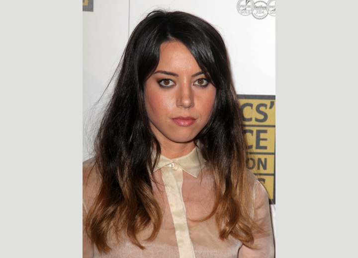Long hair with ombré coloring - Aubrey Plaza