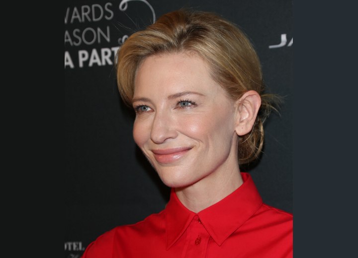 Cate Blanchett wearing her hair up