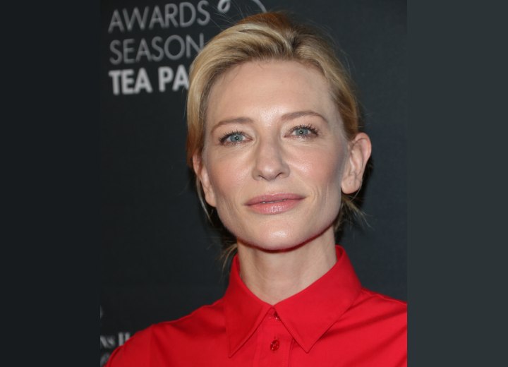 Cate Blanchett with a crisp buttoned up collar