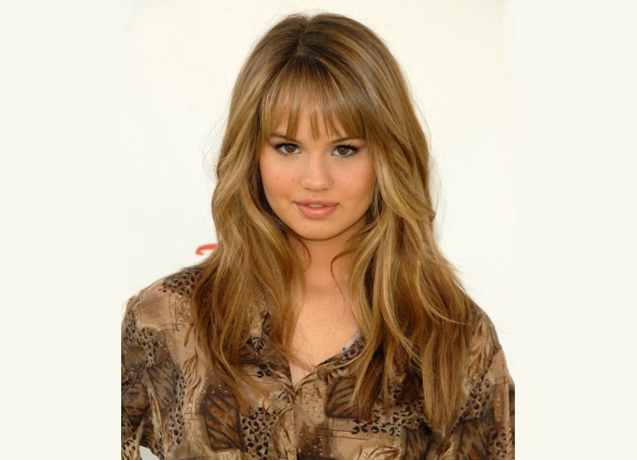 Debby Ryan - Long hairstyle with thin bangs