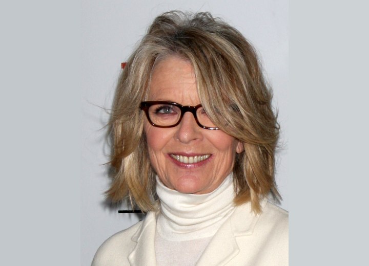 Diane Keaton - Above the shoulders hairstyle for older women