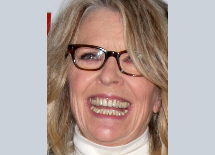 Diane Keaton's  hair coloring with lowlights