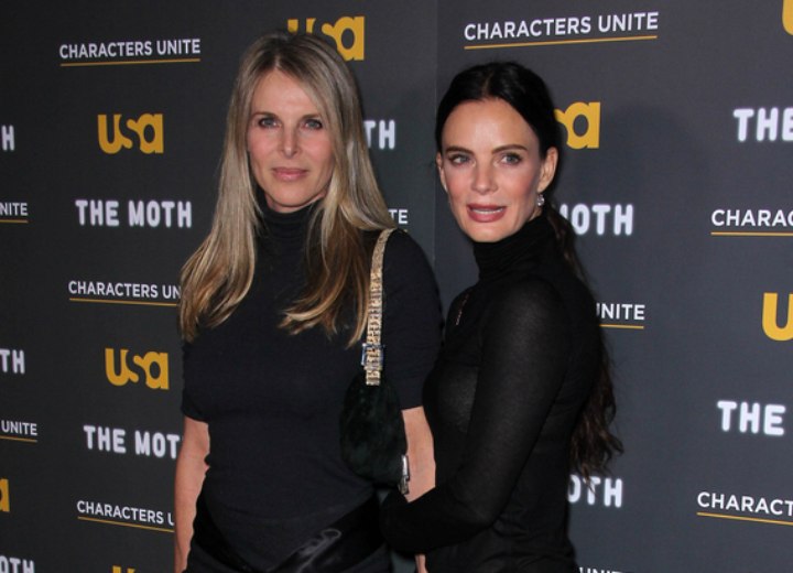 Gabrielle Anwar and Catherine Oxenberg with simple long hairstyles to bring out natural beauty