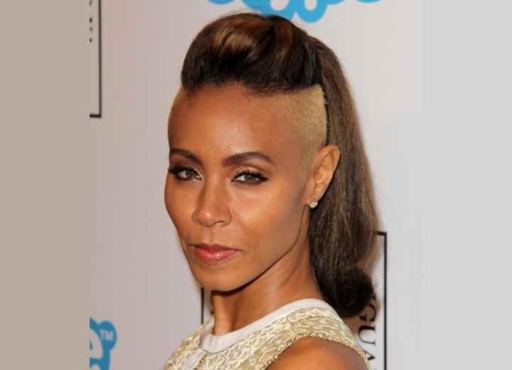 Jada Pinkett Smith with buzzed and bleached hair