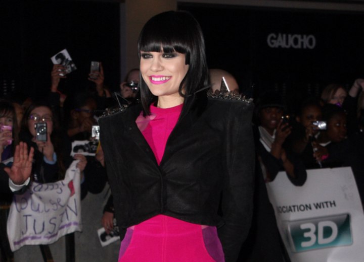 Jessie J look with a short dress and nylons