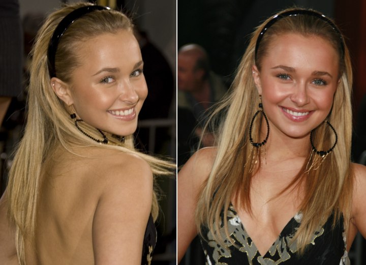 Hayden Panettiere with hair reaching to the middle of her back