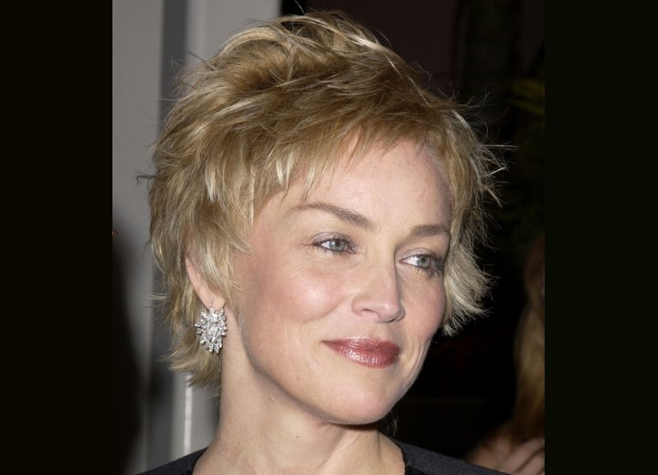 Sharon Stone with stunning short hair