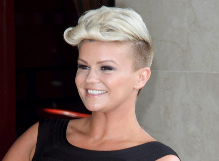 Kerry Katona's short haircut with shaved sides