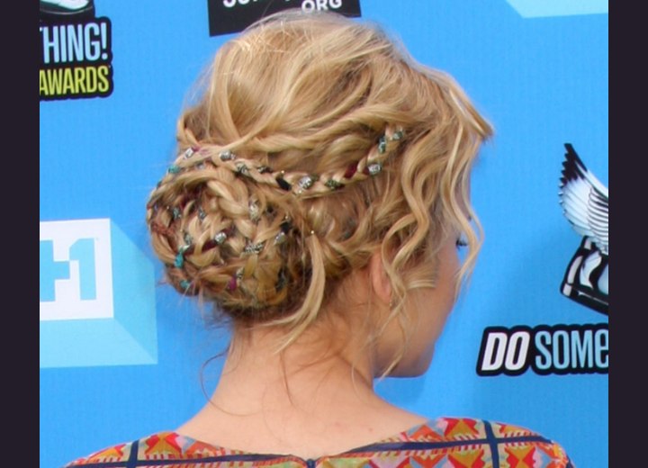 Taylor Spreitler - Updo with braids and ribbons