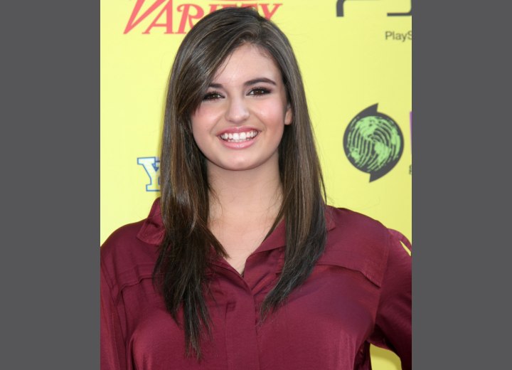 Rebecca Black sporting a long smooth hairstyle