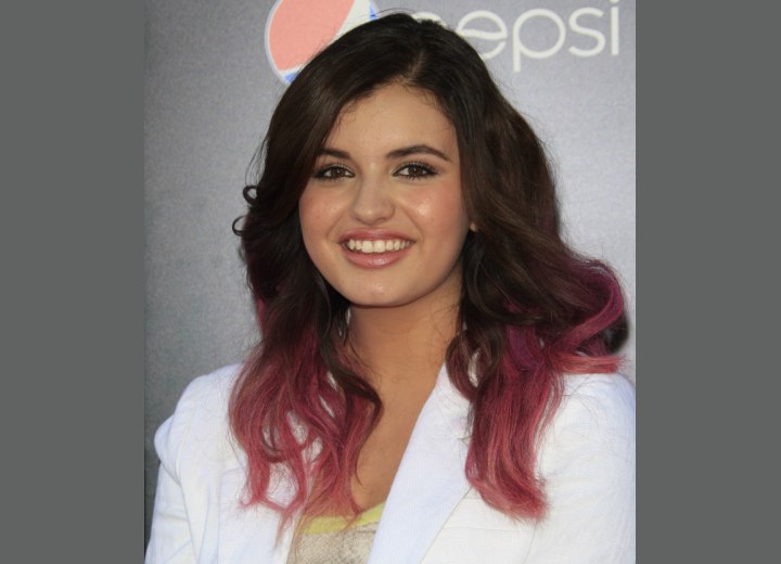 Two tone hairstyle with brown and purple - Rebecca Black