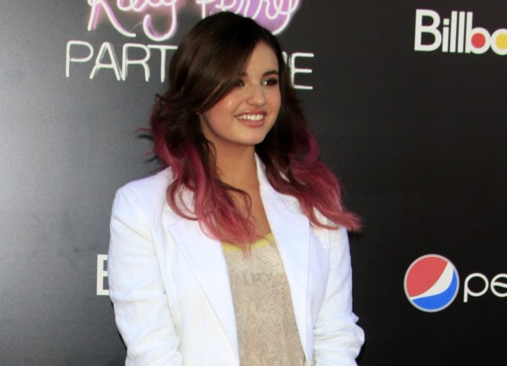 Rebecca Black with her hair colored purple
