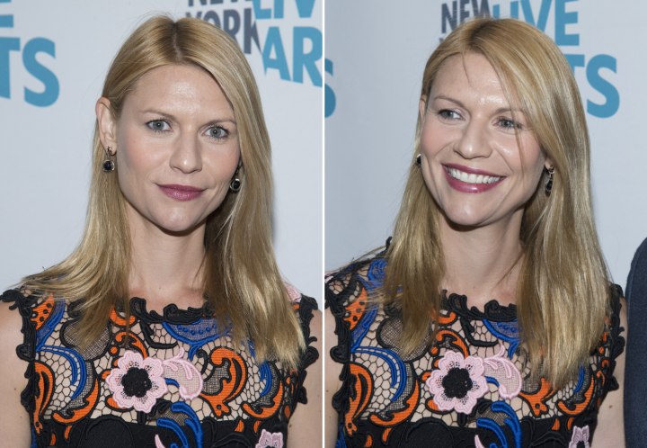 Claire Danes - Long hairstyle with straight styling