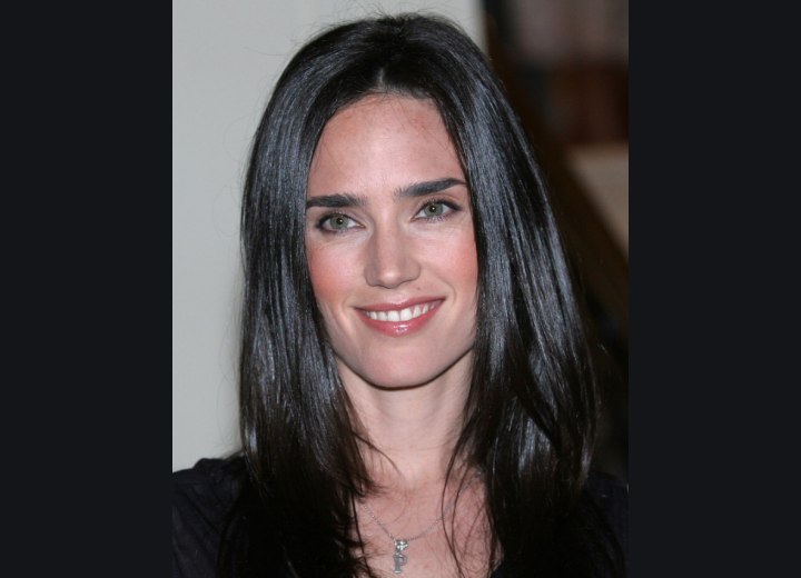 Jennifer Connelly's healthy and shiny black hair