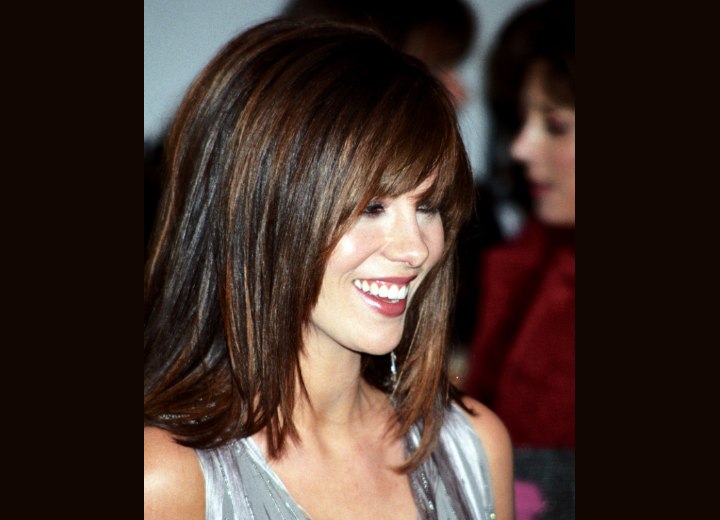 Smooth hairstyle with angled sides - Kate Beckinsale