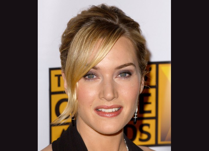 Kate Winslet with her hair pinned up