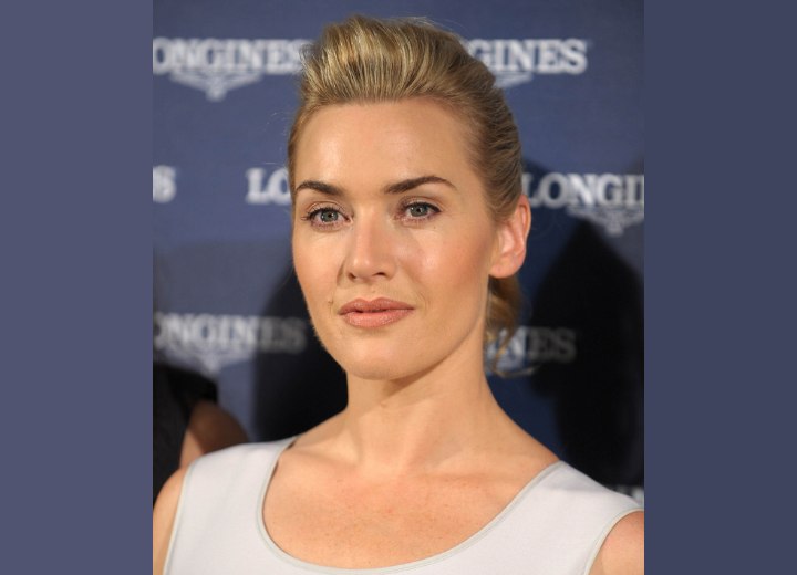 Kate Winslet wearing her hair in a simple updo