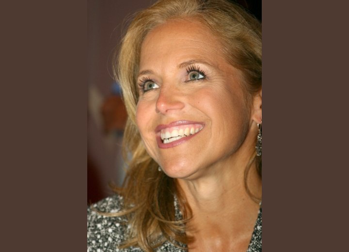 Katie Couric's hair with a cowlick