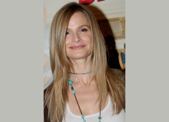 Kyra Sedgwick wearing her hair long and tapered