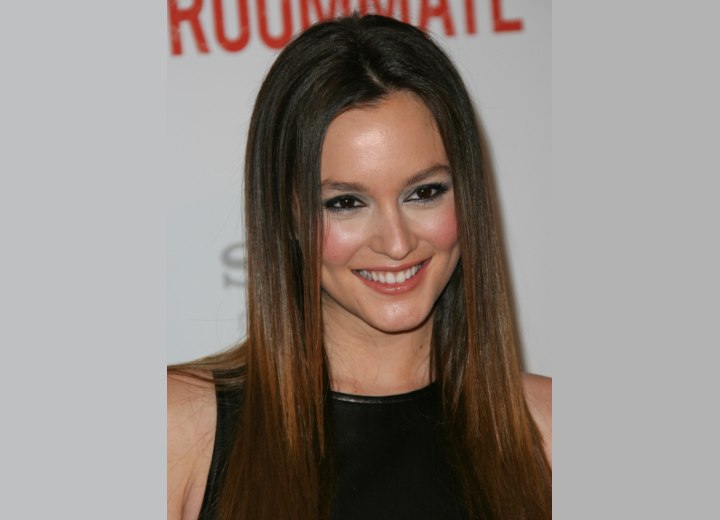 Crown view of Leighton Meester's hair